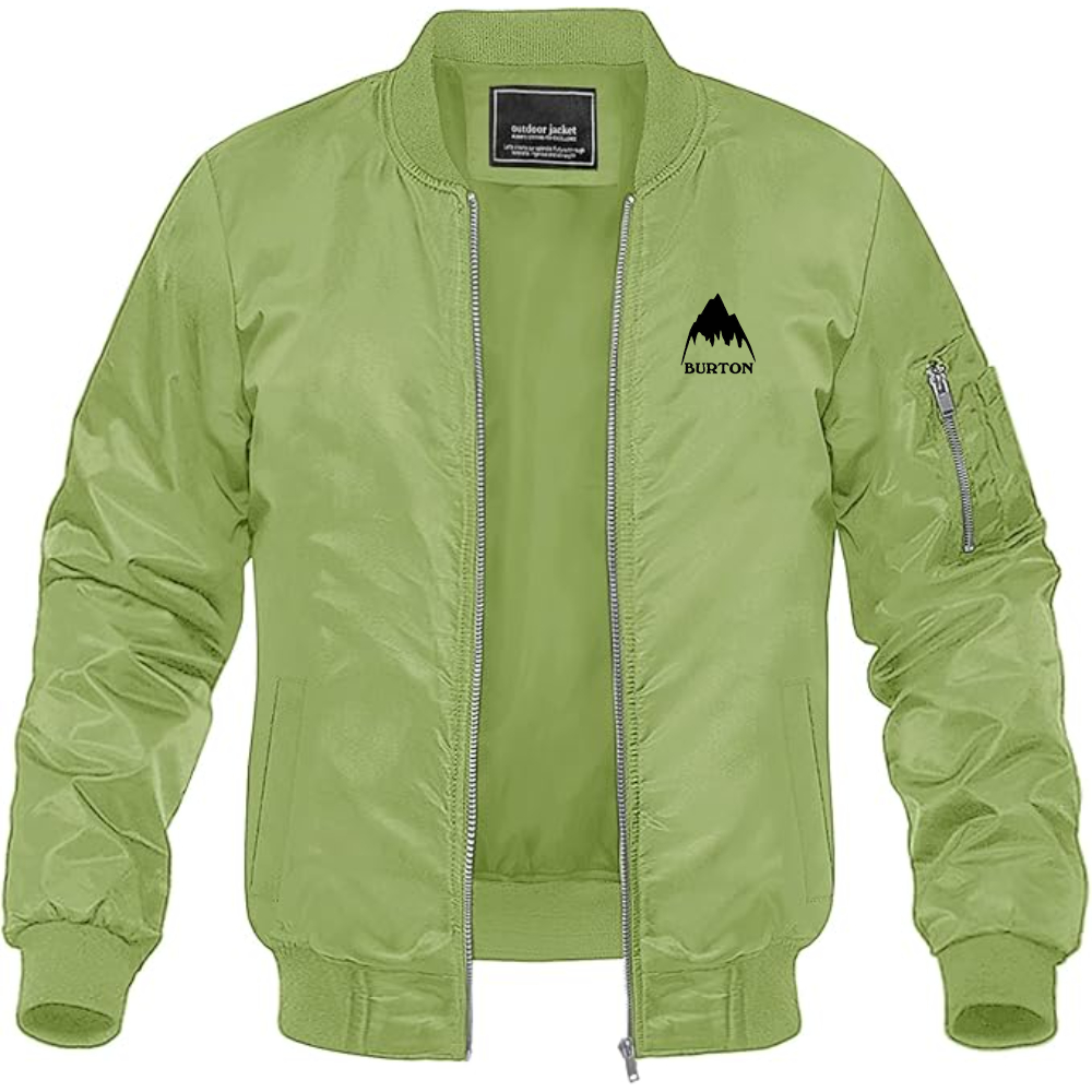 Men's Burton Mountain Lightweight Bomber Jacket Windbreaker Softshell Varsity Jacket Coat