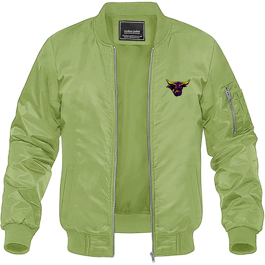 Men's  Minnesota State Mavericks Logo Lightweight Bomber Jacket Windbreaker Softshell Varsity Jacket Coat