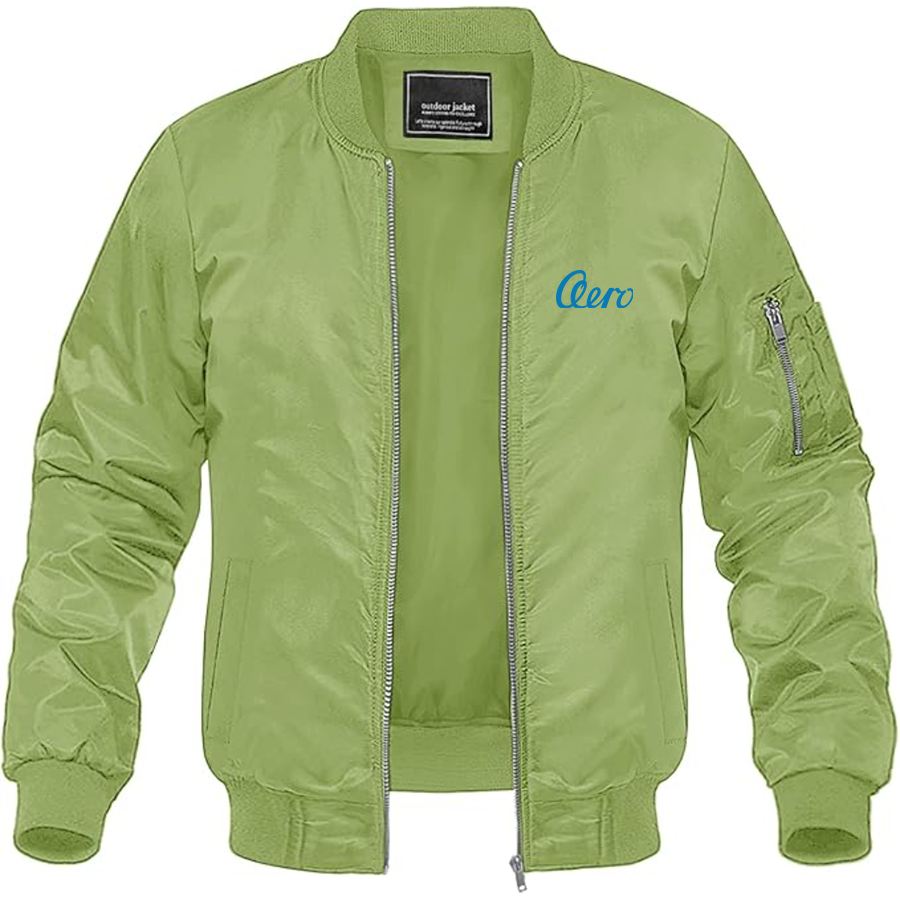 Men's Aero  Logo Lightweight Bomber Jacket Windbreaker Softshell Varsity Jacket Coat