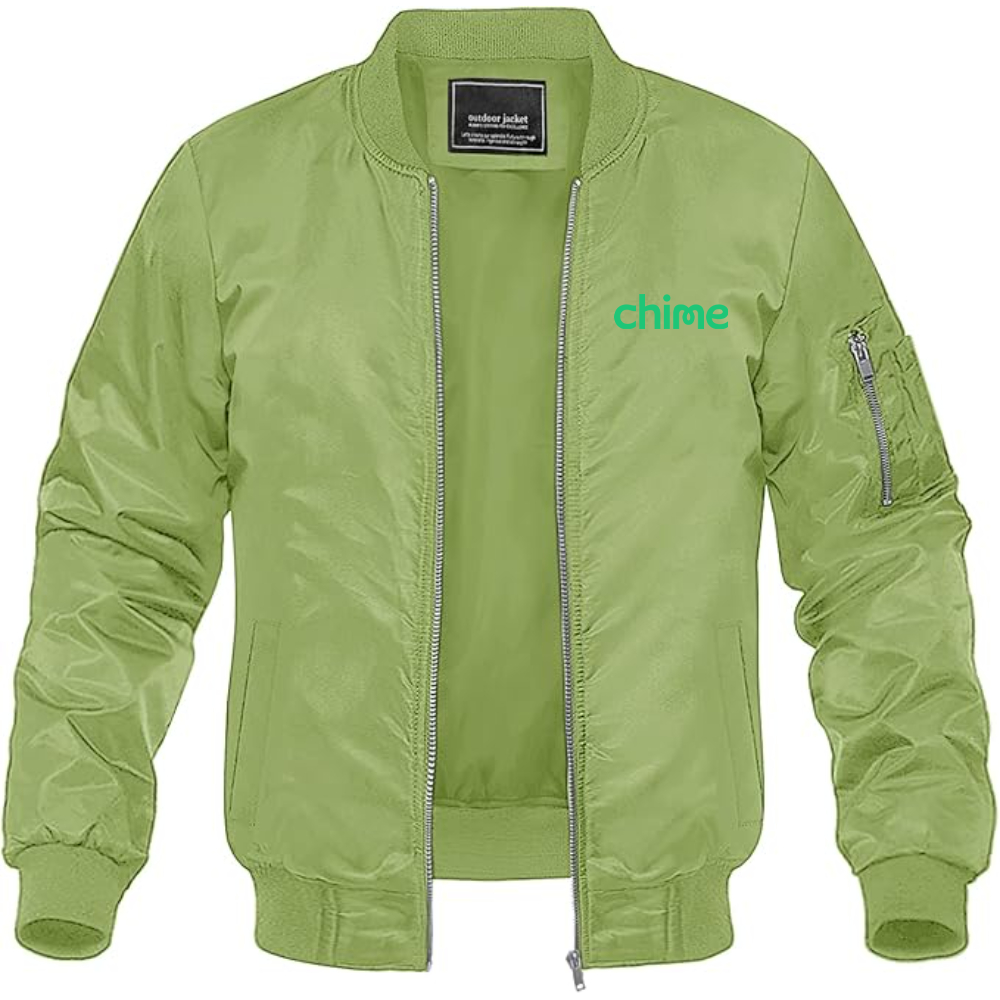 Men's Chime Logo Lightweight Bomber Jacket Windbreaker Softshell Varsity Jacket Coat