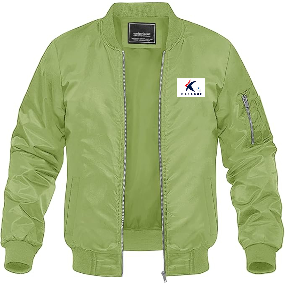 Men's  K League  Logo Lightweight Bomber Jacket Windbreaker Softshell Varsity Jacket Coat