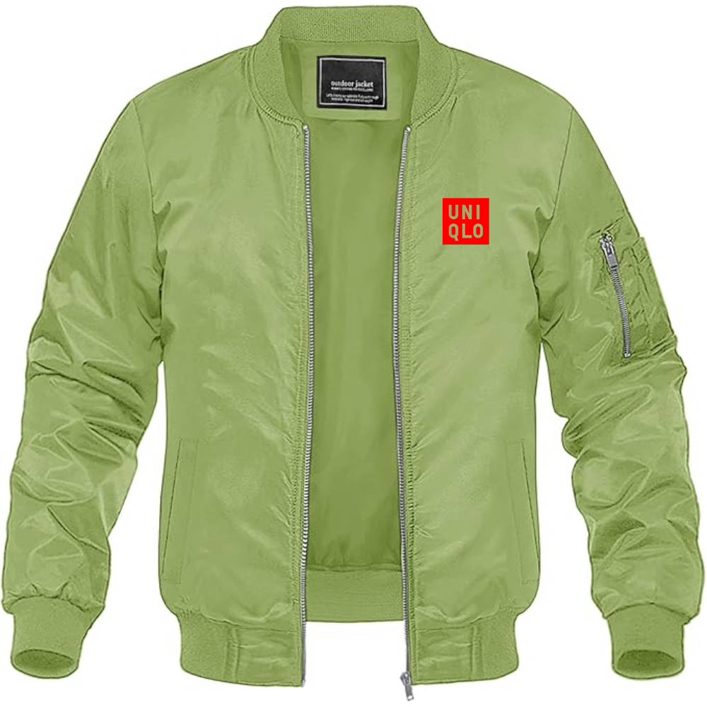 Men's Uniqlo Logo Lightweight Bomber Jacket Windbreaker Softshell Varsity Jacket Coat