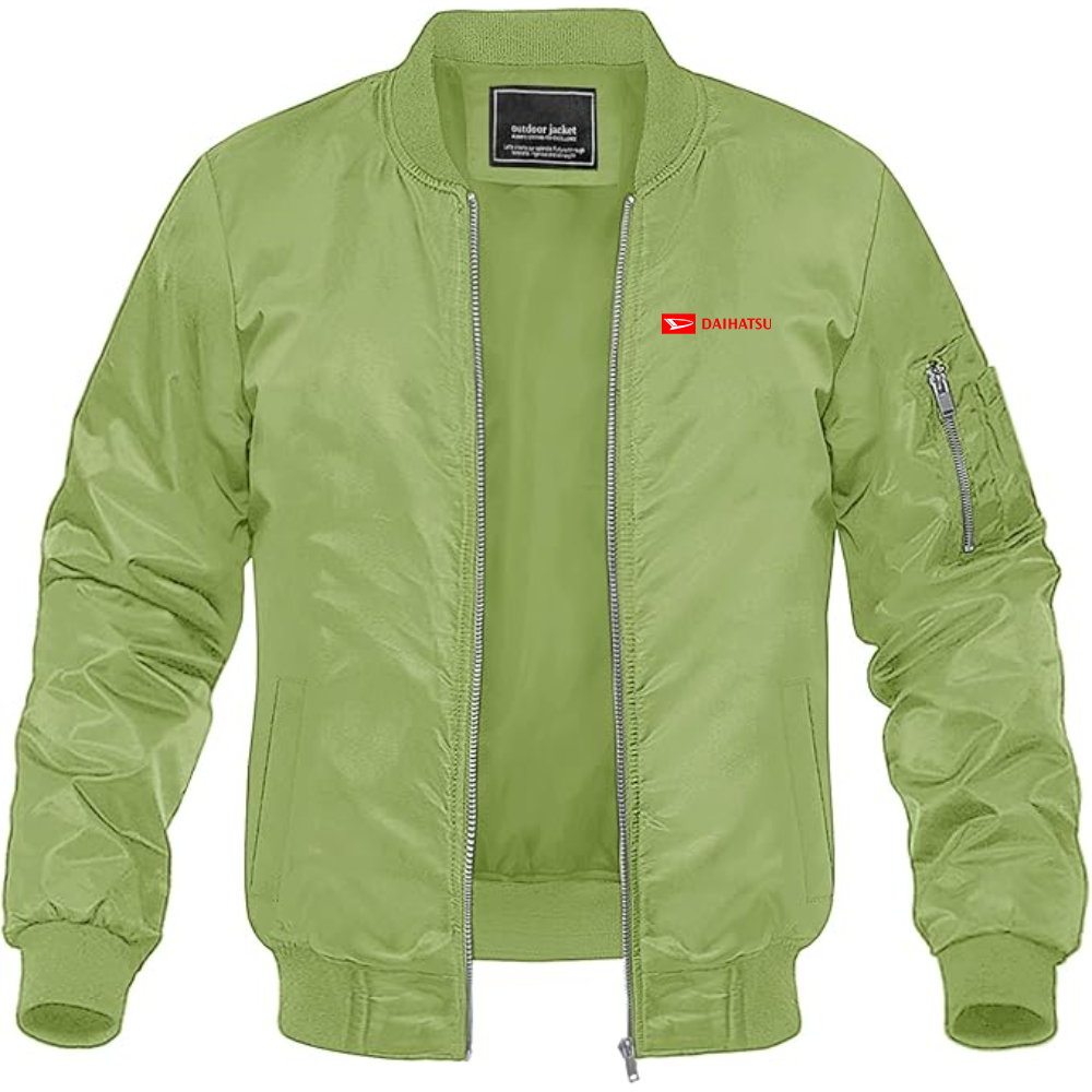 Men's Daihatsu Logo Lightweight Bomber Jacket Windbreaker Softshell Varsity Jacket Coat