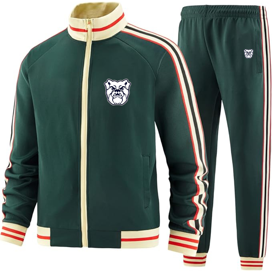 Men's Butler Bulldogs  Two Piece Designer Tracksuit with Bold Striped Accents and Zippered Front Elevated Athletic