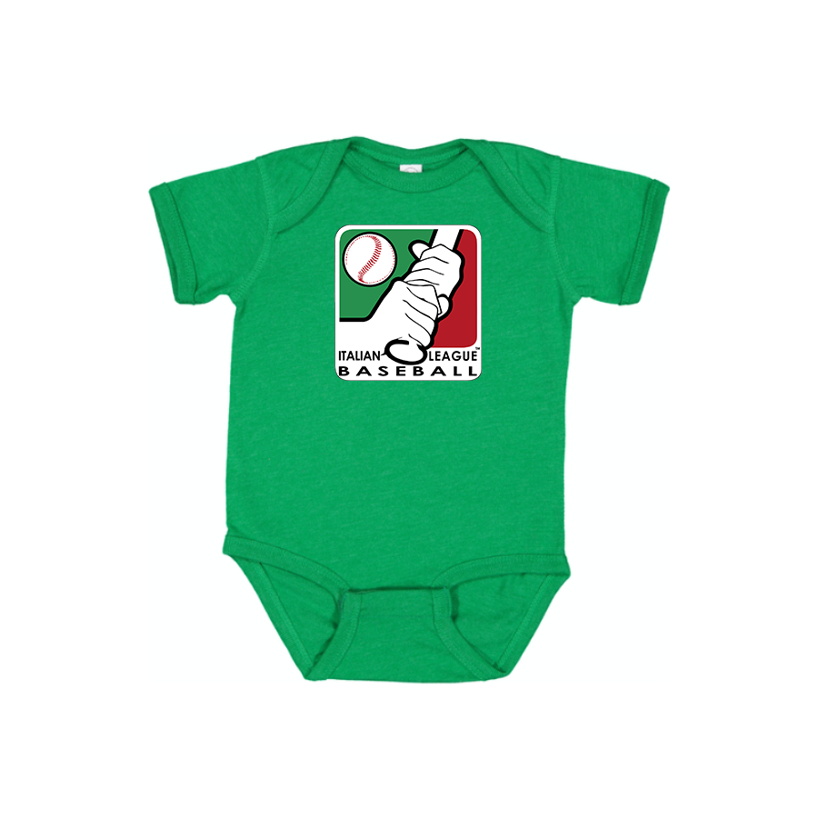 Italian Baseball League  Logo Baby Onesie Romper