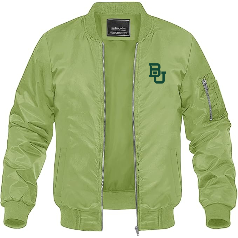 Men's  Baylor Bears Lightweight Bomber Jacket Windbreaker Softshell Varsity Jacket Coat