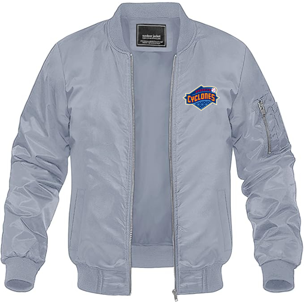 Men's  Brooklyn Cyclones Logo Lightweight Bomber Jacket Windbreaker Softshell Varsity Jacket Coat