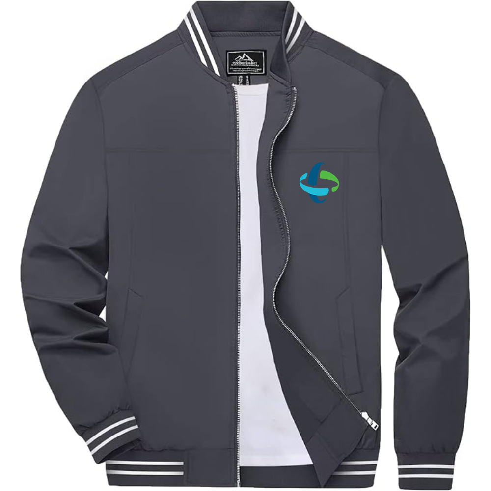 Men's Duke Energy  Lightweight Zip-Up Bomber Jacket with Ribbed Collar and Cuffs Versatile Casual Outerwear