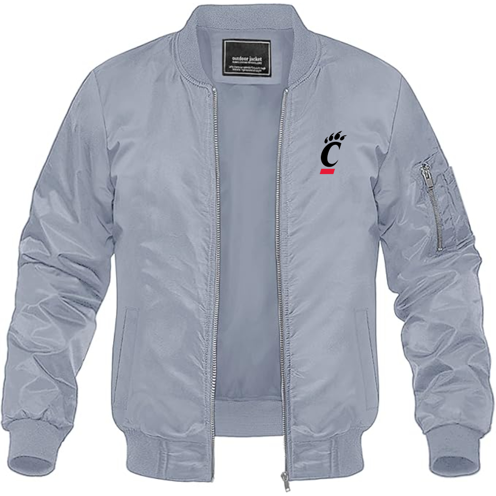 Men's Cincinnati Bearcats Lightweight Bomber Jacket Windbreaker Softshell Varsity Jacket Coat