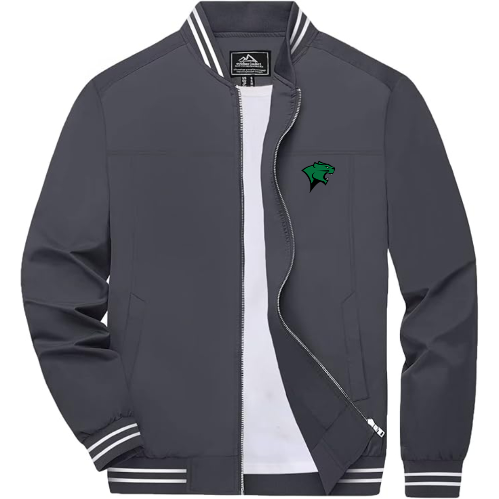 Men's Chicago State Cougars Lightweight Zip-Up Bomber Jacket with Ribbed Collar and Cuffs Versatile Casual Outerwear