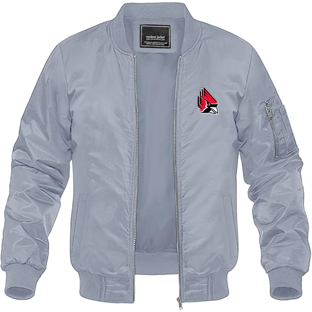 Men's  Ball State Cardinals Lightweight Bomber Jacket Windbreaker Softshell Varsity Jacket Coat