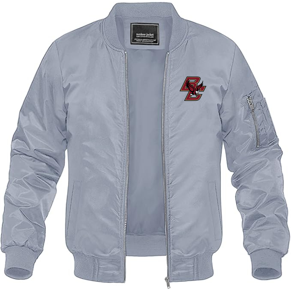 Men's Boston College Eagles  Lightweight Bomber Jacket Windbreaker Softshell Varsity Jacket Coat