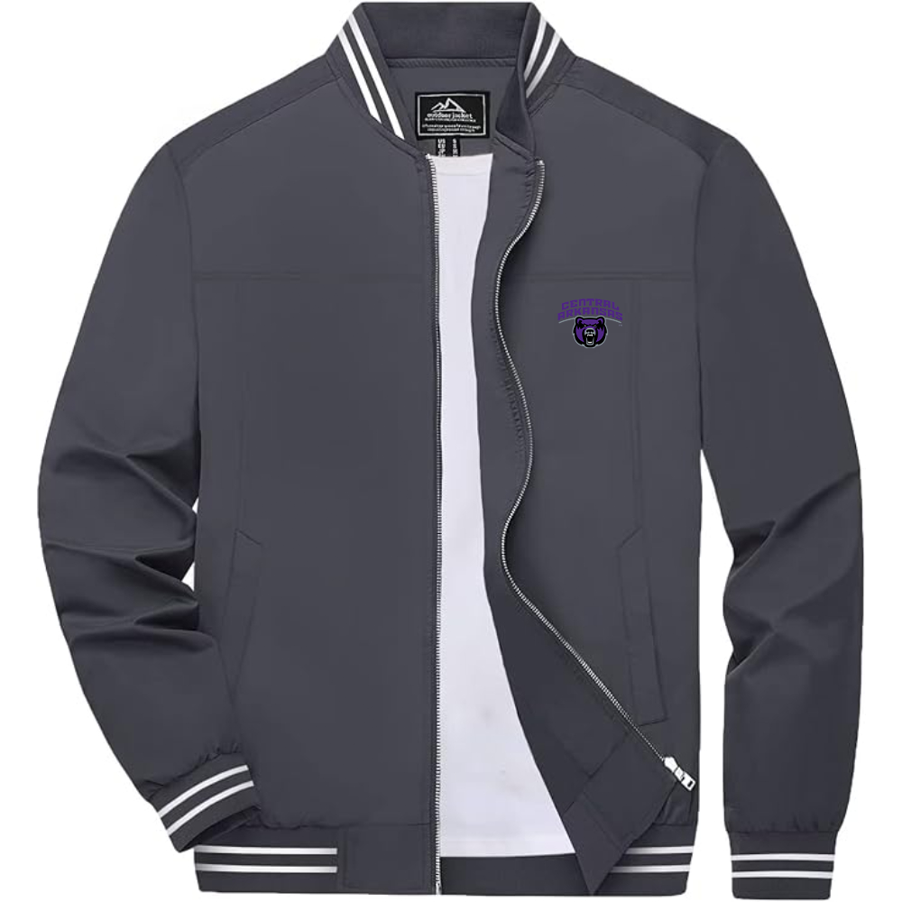 Men's Central Arkansas Bears   Lightweight Zip-Up Bomber Jacket with Ribbed Collar and Cuffs Versatile Casual Outerwear