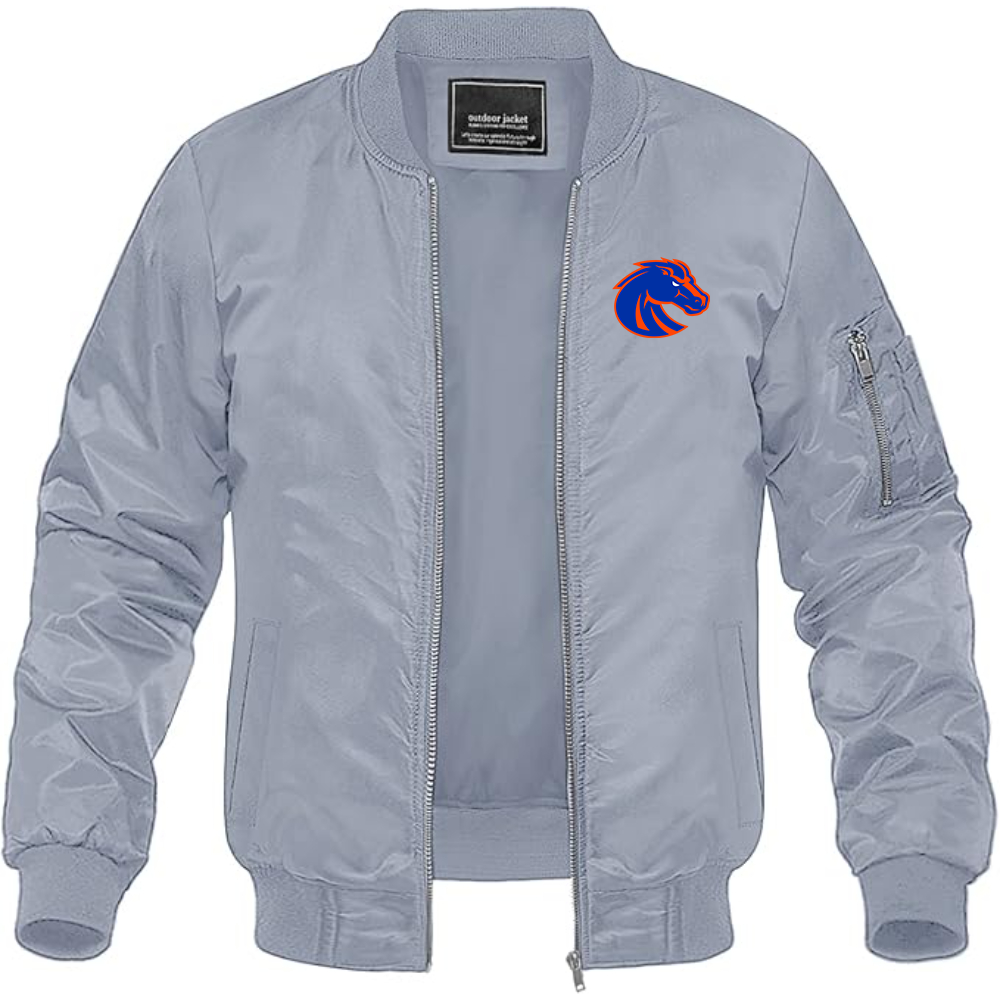 Men's Boise State Broncos  Lightweight Bomber Jacket Windbreaker Softshell Varsity Jacket Coat