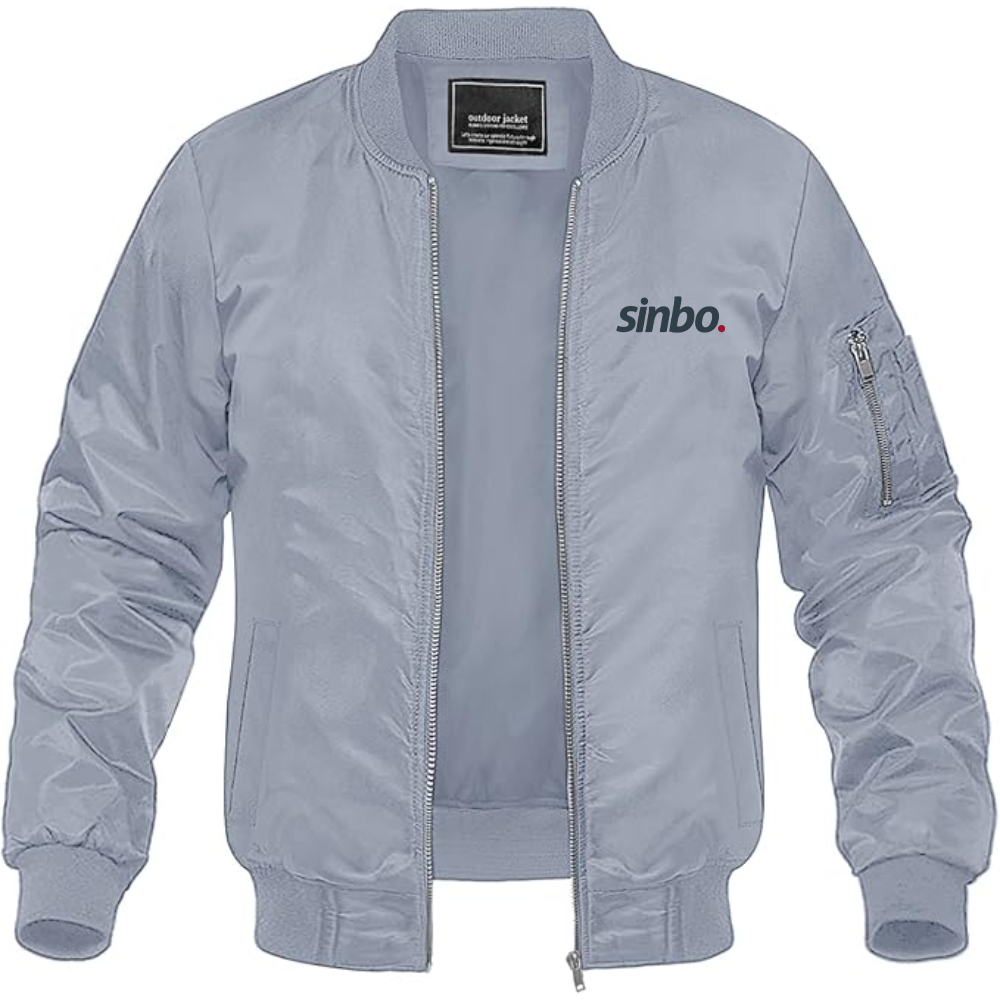Men's Sinbo Logo Lightweight Bomber Jacket Windbreaker Softshell Varsity Jacket Coat