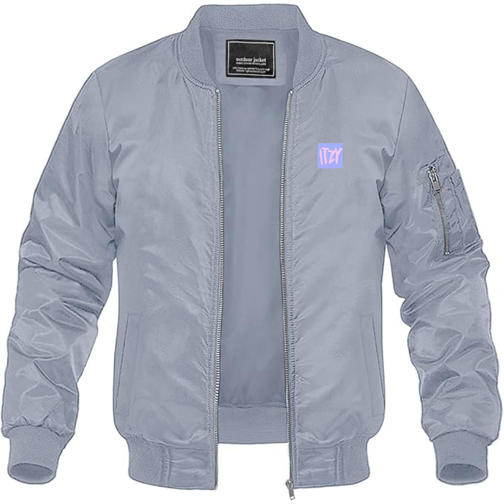 Men's  Itzy Logo Lightweight Bomber Jacket Windbreaker Softshell Varsity Jacket Coat