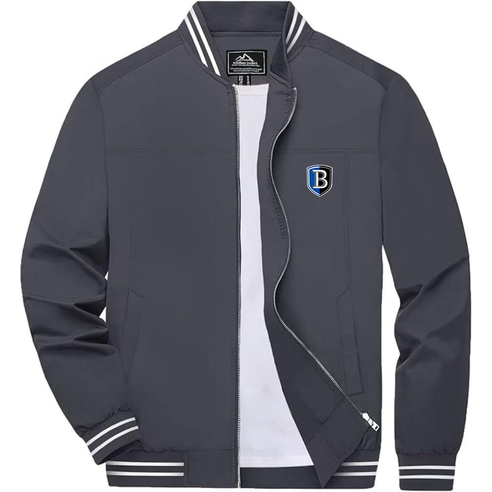 Men's Bentley Falcons Lightweight Zip-Up Bomber Jacket with Ribbed Collar and Cuffs Versatile Casual Outerwear