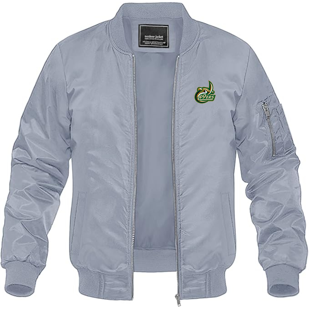 Men's Charlotte 49ers Lightweight Bomber Jacket Windbreaker Softshell Varsity Jacket Coat