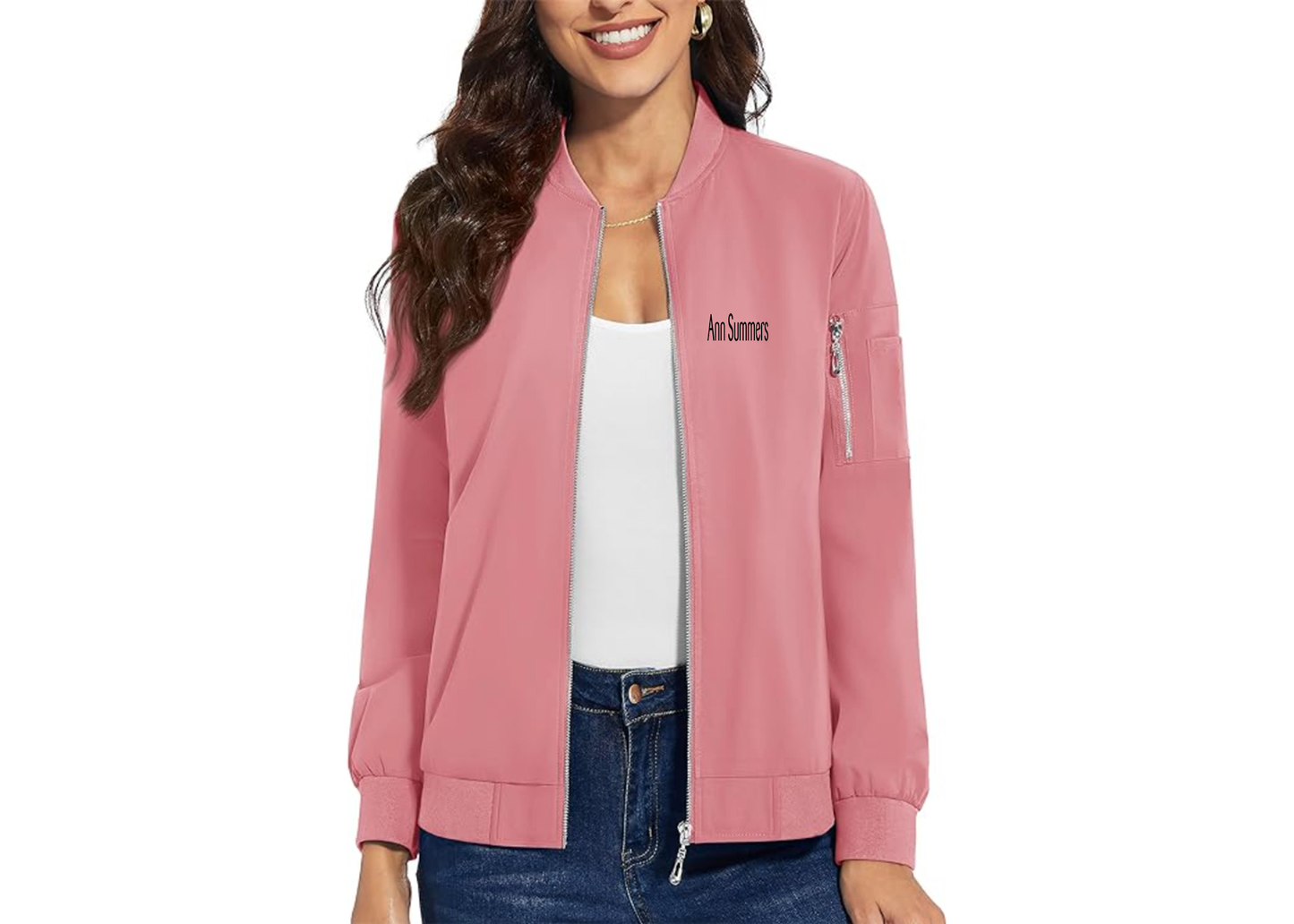 Women's Ann Summers Premium Bomber Jacket with Polished Detailing and Functional Sleeve Pocket Modern Luxury Outerwear