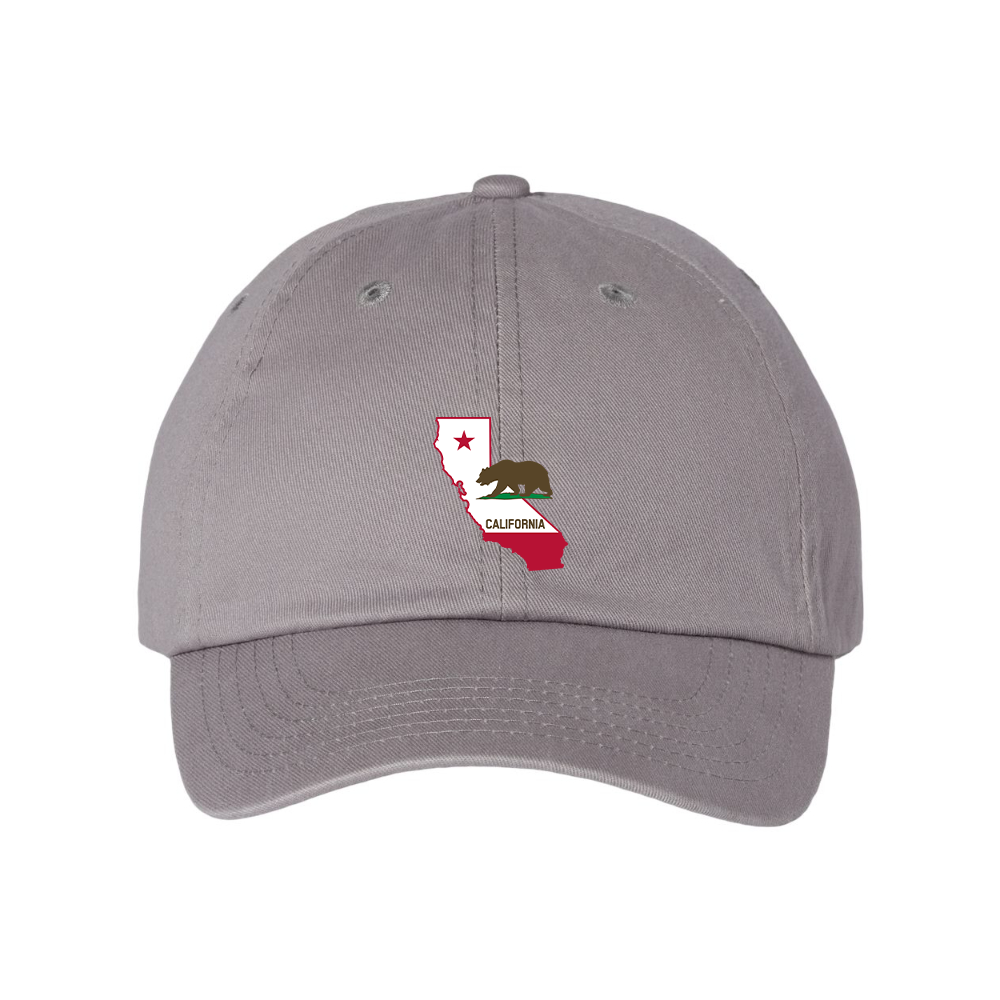 California Bear Map Valucap Adult Bio-Washed Classic Dad Hat