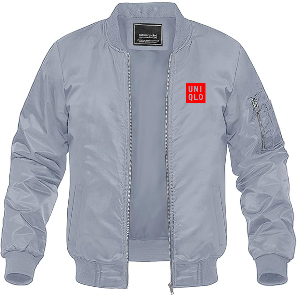 Men's Uniqlo Logo Lightweight Bomber Jacket Windbreaker Softshell Varsity Jacket Coat