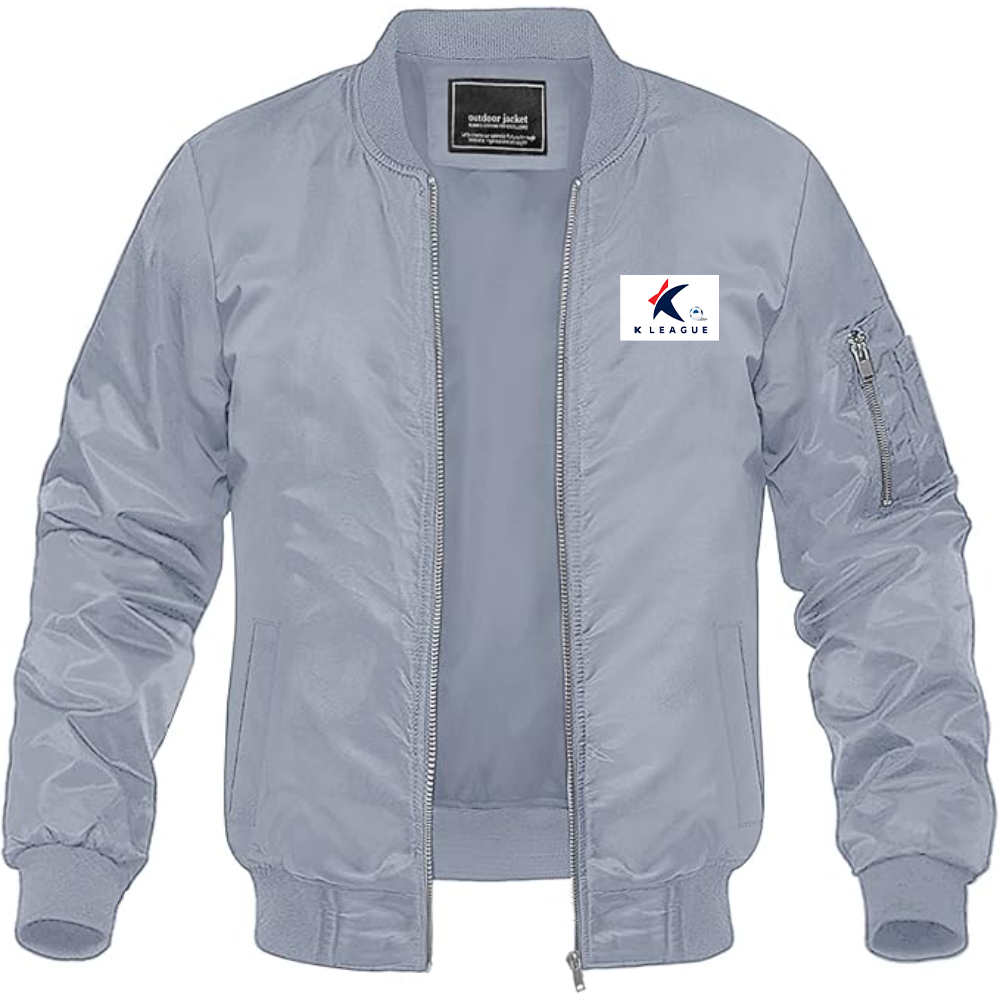 Men's  K League  Logo Lightweight Bomber Jacket Windbreaker Softshell Varsity Jacket Coat