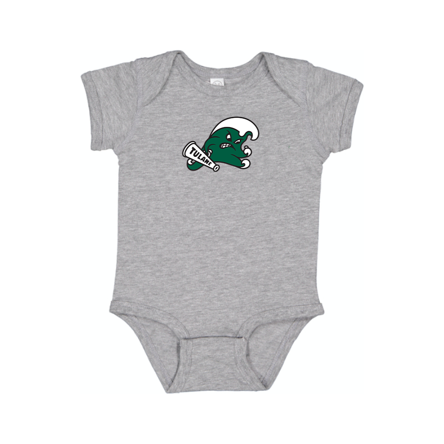 Tulane Green Wave Logo  Baby Onesie Romper
