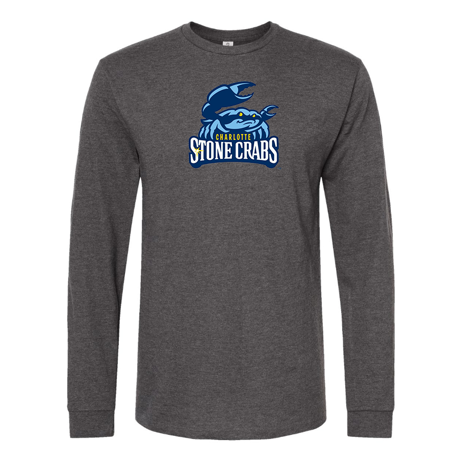 Men's Charlotte Stone Crabs Logo Cotton Long Sleeve T-Shirt