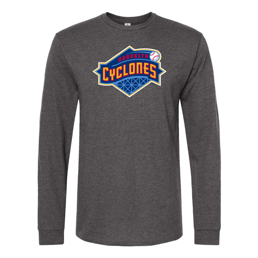 Men's Brooklyn Cyclones Logo Cotton Long Sleeve T-Shirt