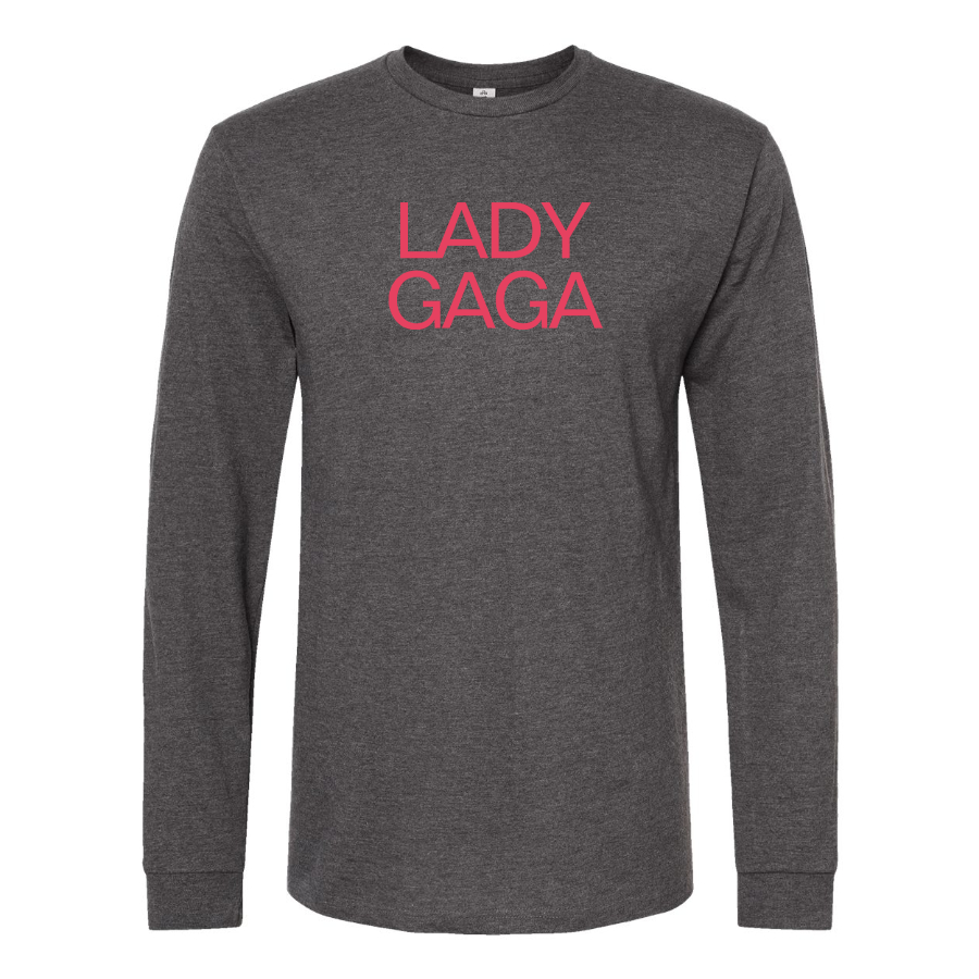 Men's Lady Gaga Logo Cotton Long Sleeve T-Shirt