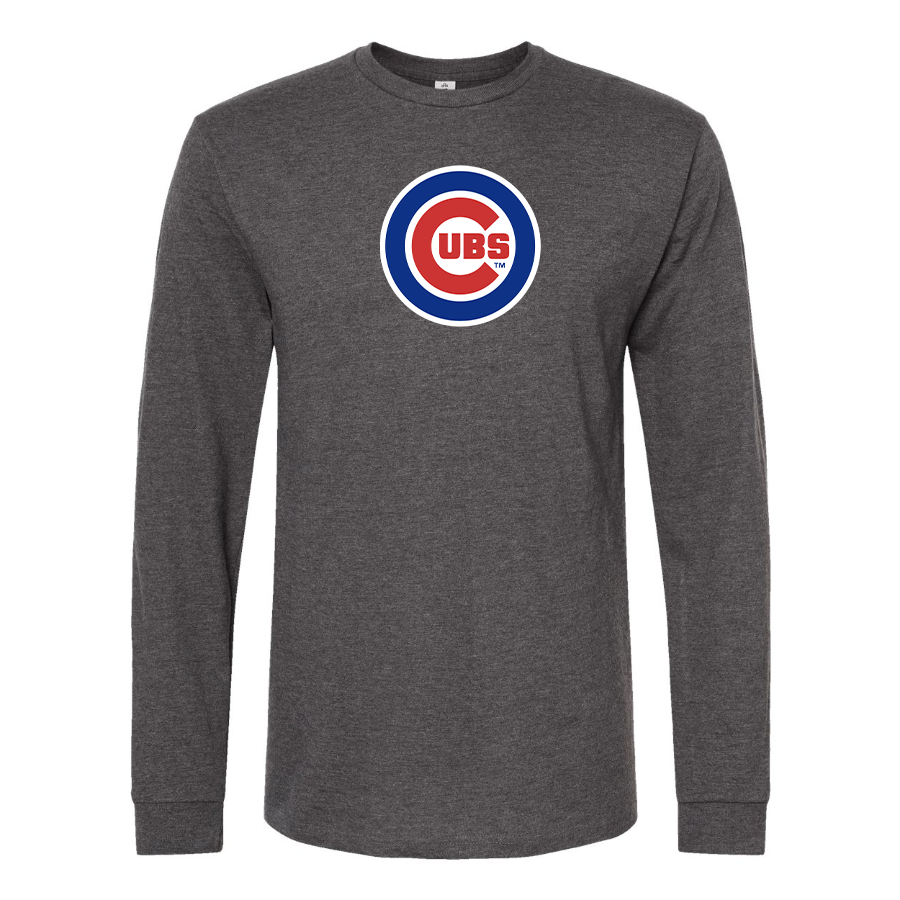 Men's Chicago Cubs Logo Cotton Long Sleeve T-Shirt