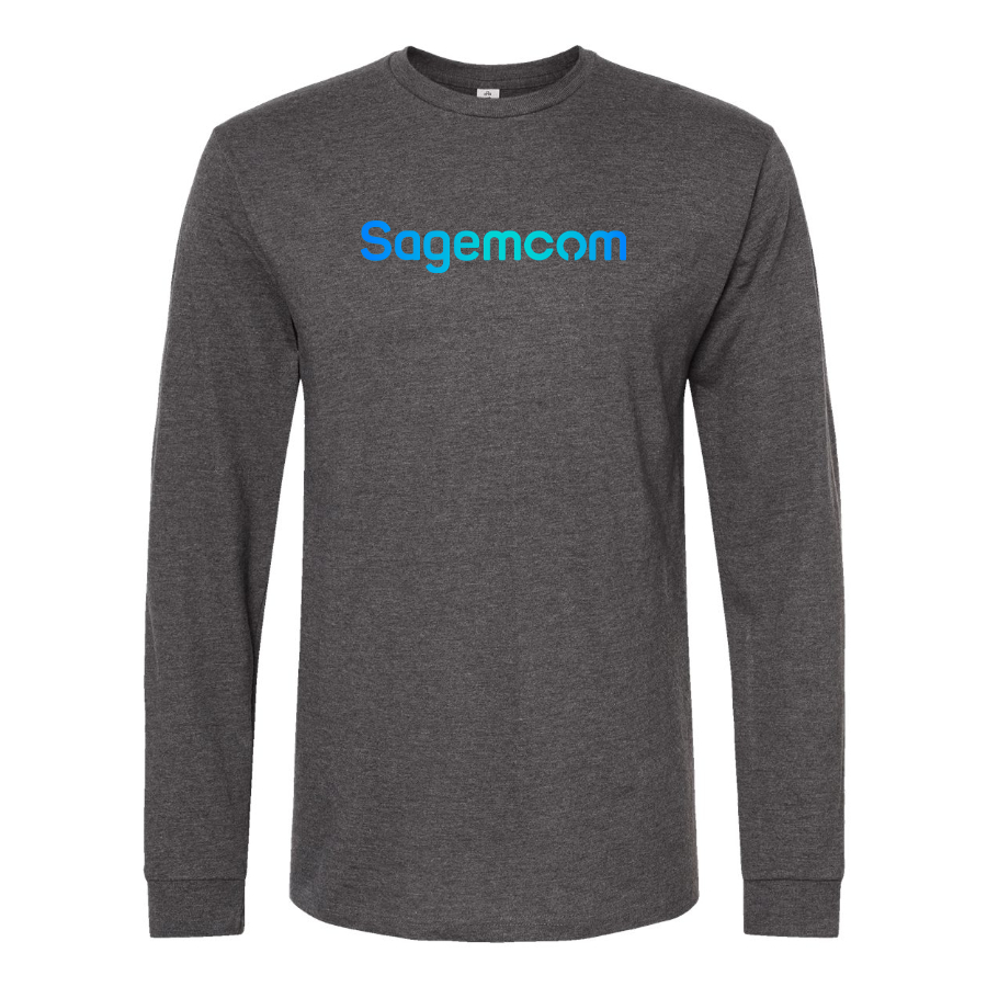 Men's Sagemcom Logo Cotton Long Sleeve T-Shirt