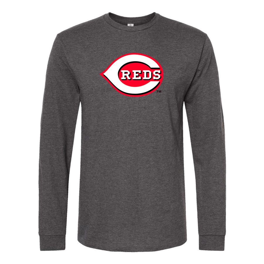 Men's Cincinnati Reds Logo Cotton Long Sleeve T-Shirt