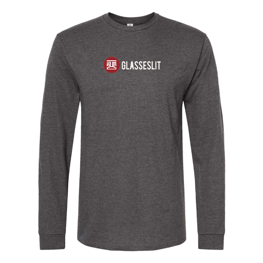 Men's Glasseslit Logo  Cotton Long Sleeve T-Shirt