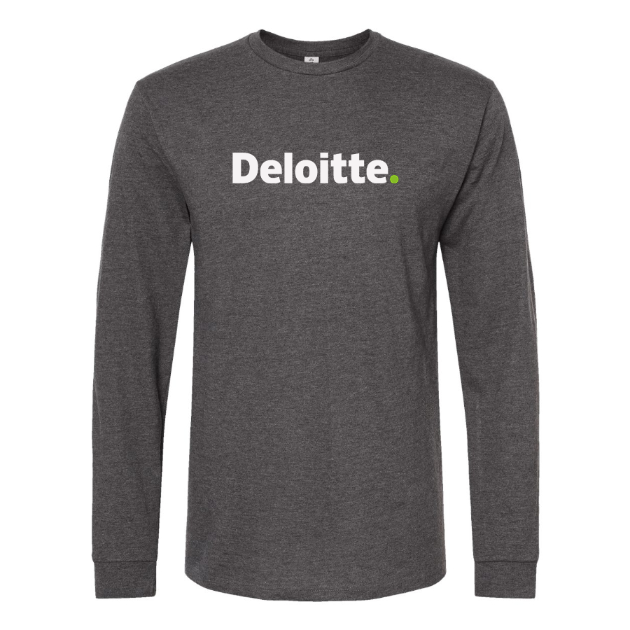 Men's Deloitte Logo Cotton Long Sleeve T-Shirt