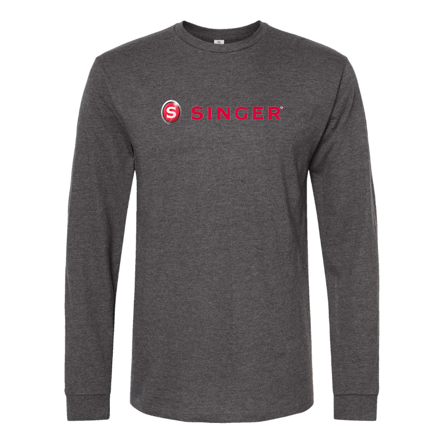 Men's Singer Logo Cotton Long Sleeve T-Shirt
