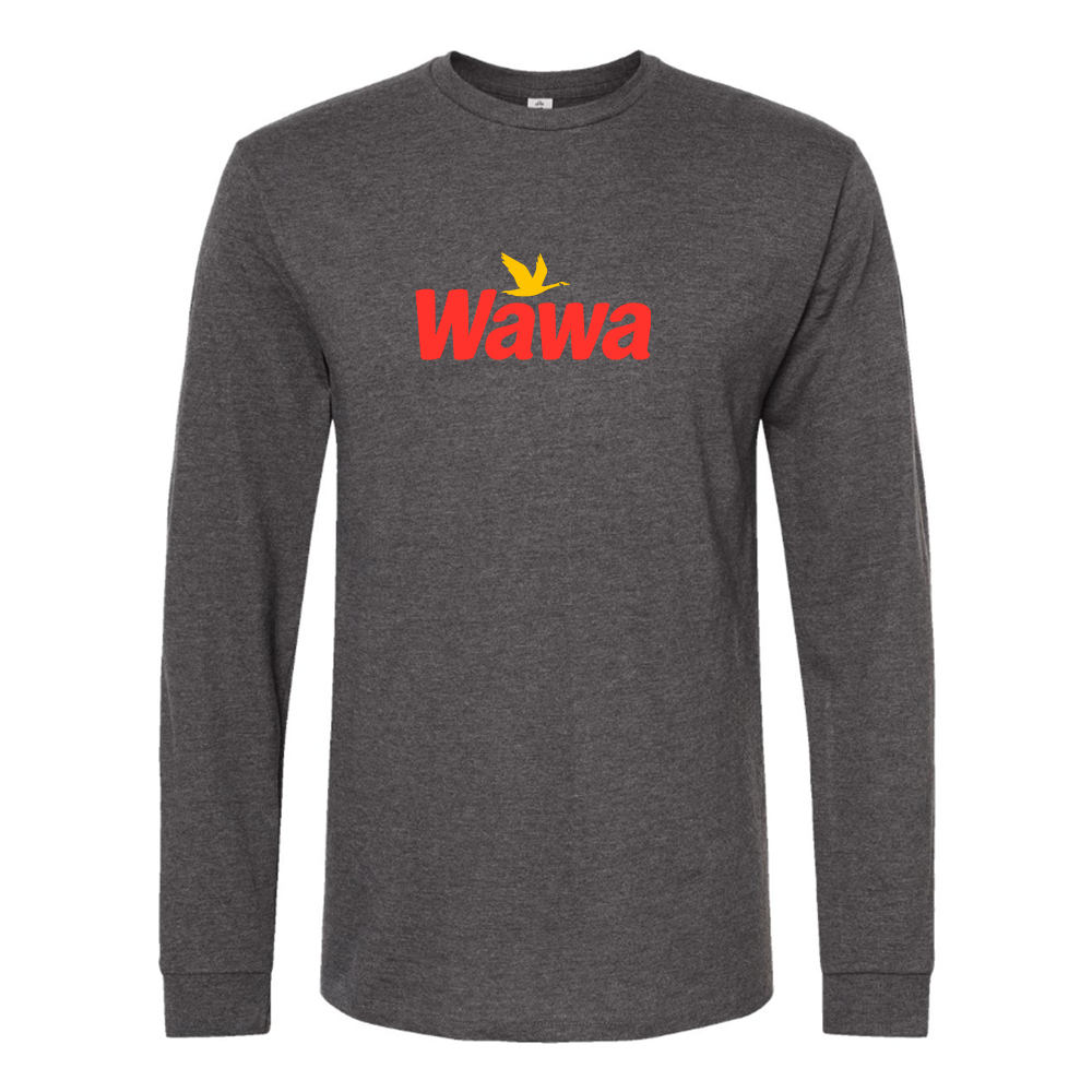 Men's Wawa Gas Station Logo Cotton Long Sleeve T-Shirt