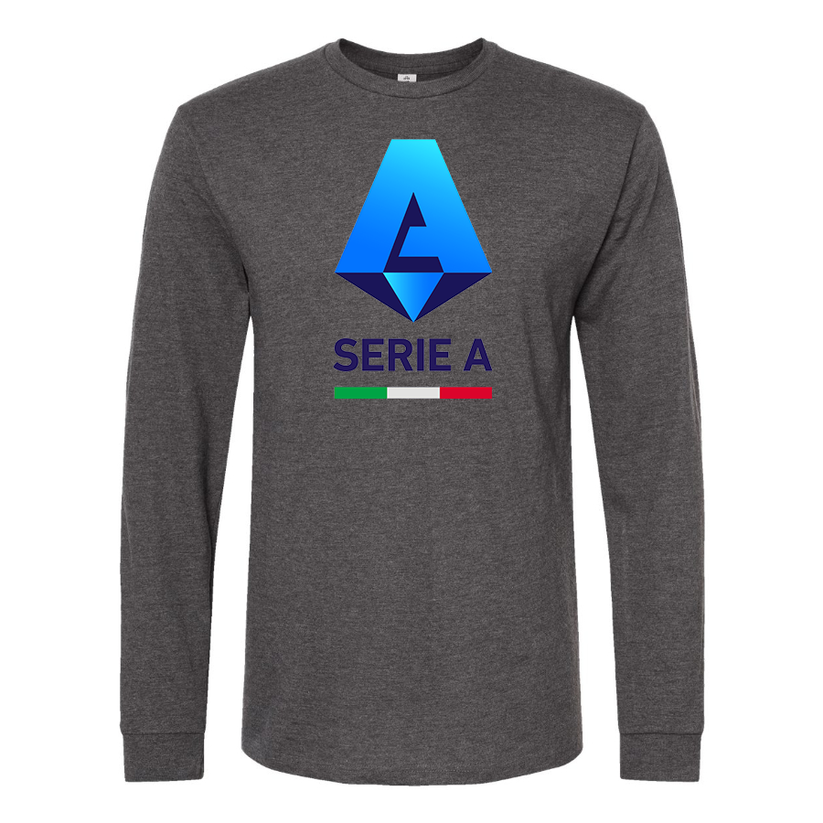 Men's Italian Serie A Logo Cotton Long Sleeve T-Shirt