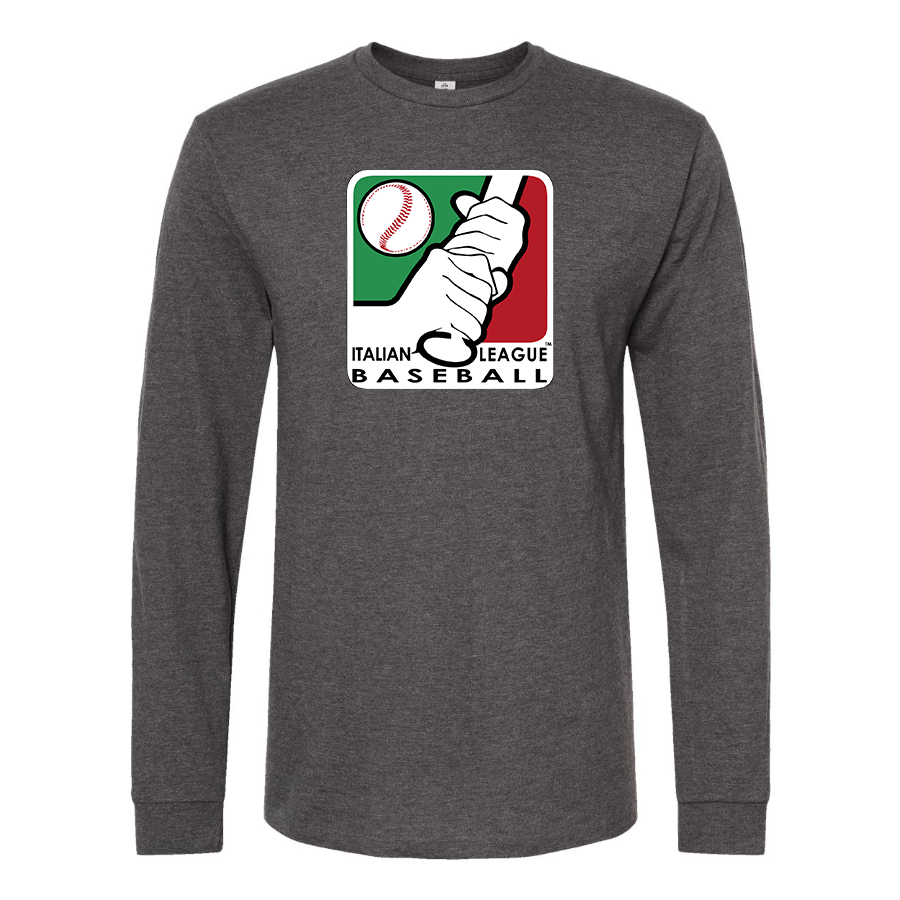 Men's Italian Baseball League Logo Cotton Long Sleeve T-Shirt