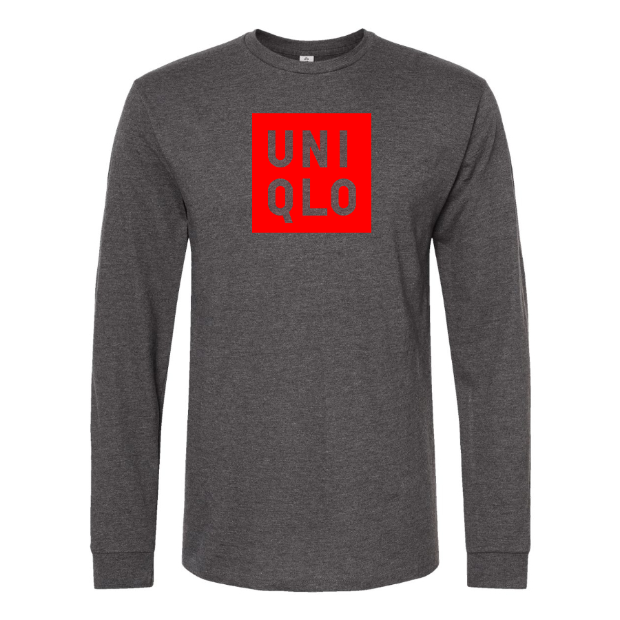 Men's Uniqlo Logo  Cotton Long Sleeve T-Shirt