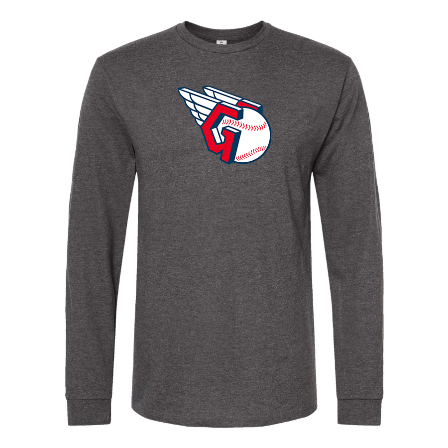 Men's Cleveland Guardians  Logo Cotton Long Sleeve T-Shirt