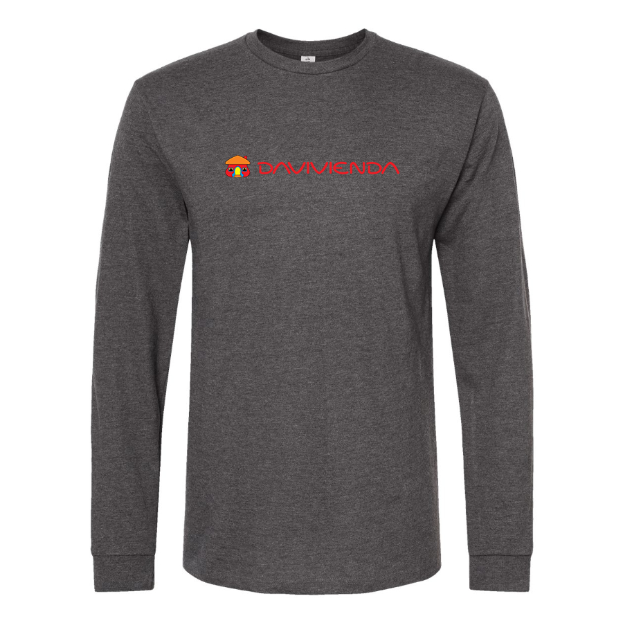 Men's Davivienda Logo Cotton Long Sleeve T-Shirt