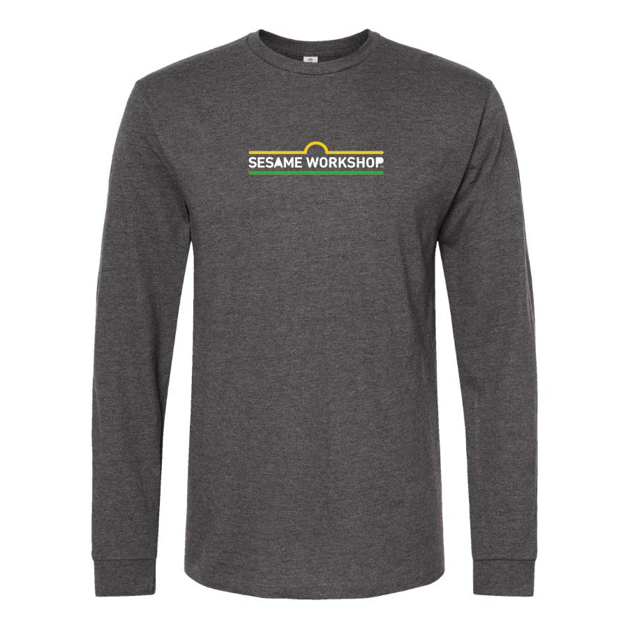 Men's Sesame Workshop Logo  Cotton Long Sleeve T-Shirt