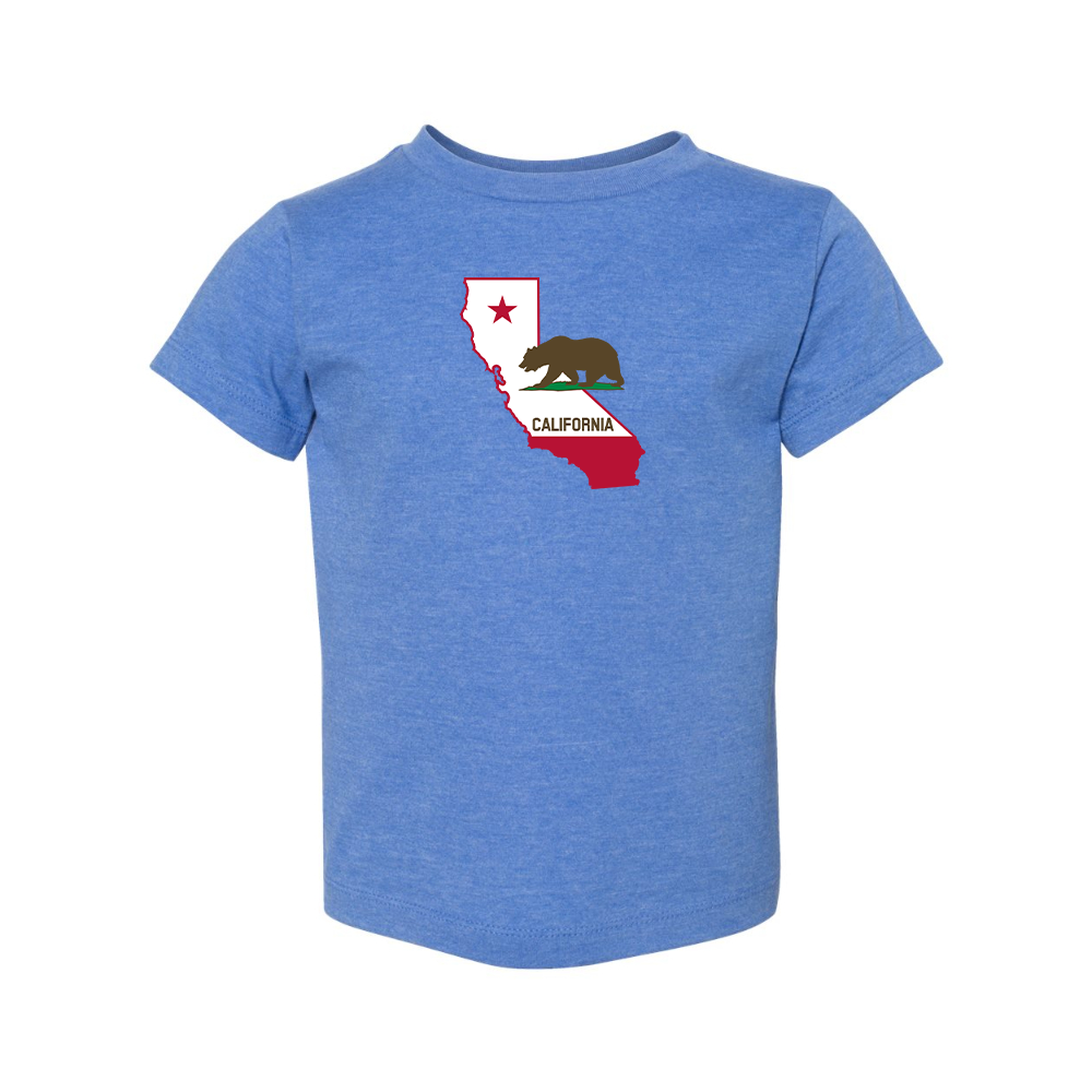 California Bear Map BELLA  CANVAS Toddler Jersey Tee
