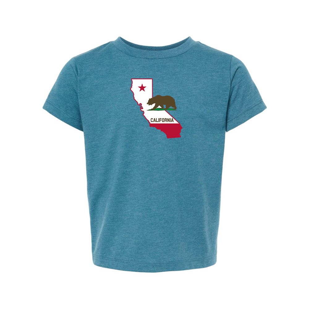California Bear Map BELLA  CANVAS Toddler Jersey Tee