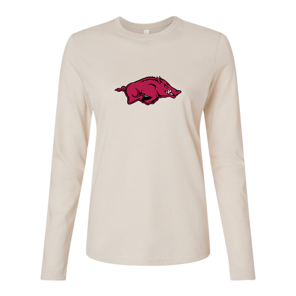 BELLA CANVAS Women’s Arkansas Razorbacks Jersey Long Sleeve Tee