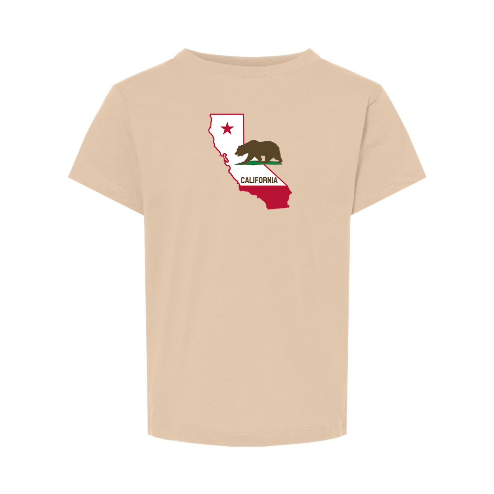 California Bear Map BELLA  CANVAS Toddler Jersey Tee