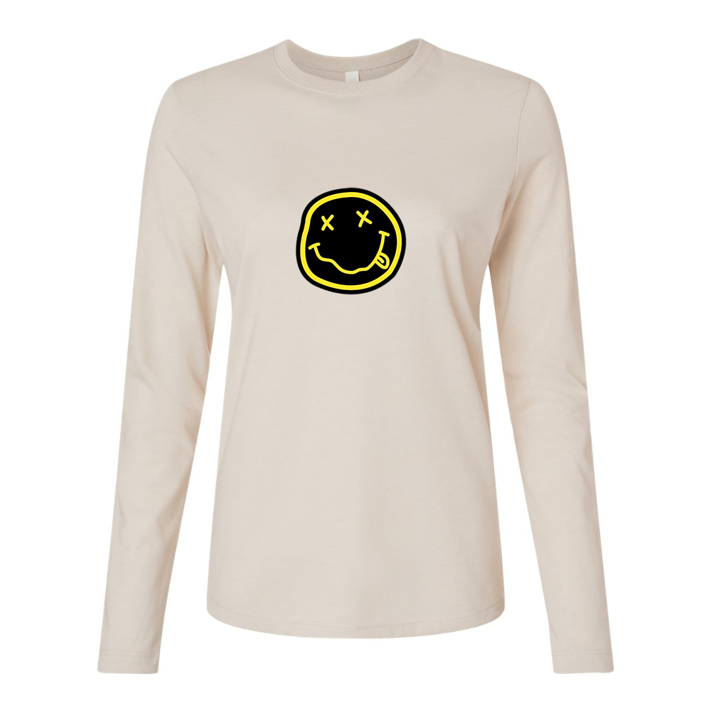 BELLA CANVAS Nirvana Yellow and Black Face Jersey Long Sleeve Tee
