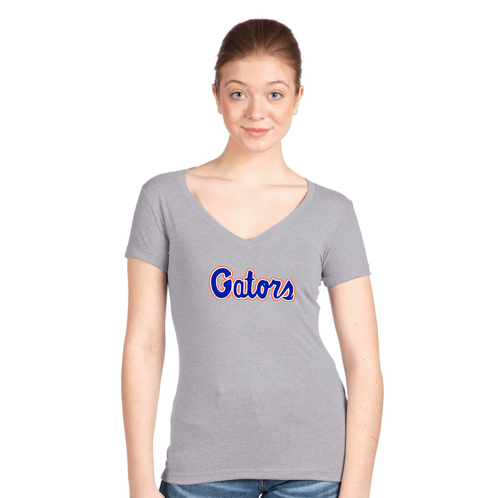 Women's Florida Gators Script  Next Level V-Neck T-Shirt