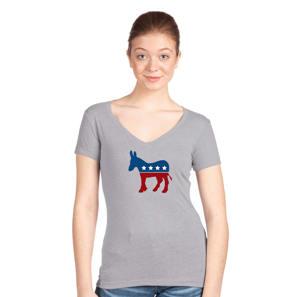 Women's Democrat Election Symbol Next Level V-Neck T-Shirt